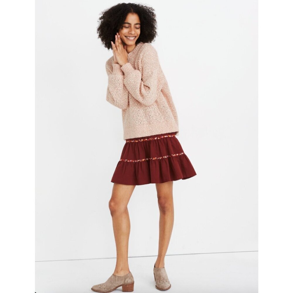 Madewell Women’s Pink Knit Sweater XS Style AC793 Alpaca Wool Blend Cozycore